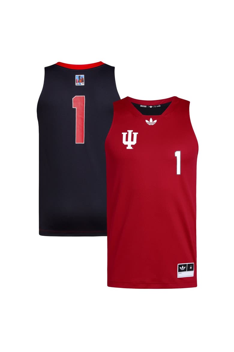 Men's adidas #1 Crimson/Black Indiana Hoosiers Black History Month Basketball Jersey, Main, color, Crimson