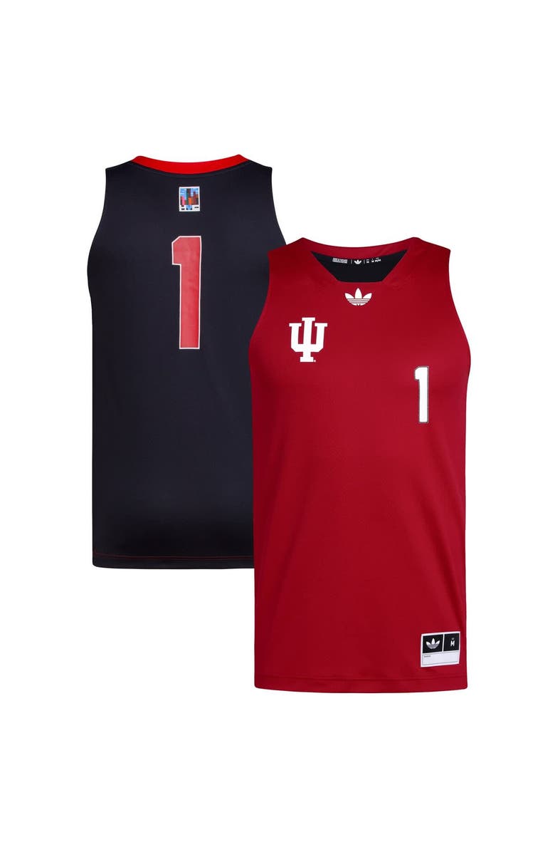 adidas Men's adidas #1 Crimson/Black Indiana Hoosiers Black History Month Basketball Jersey, Main, color, Crimson