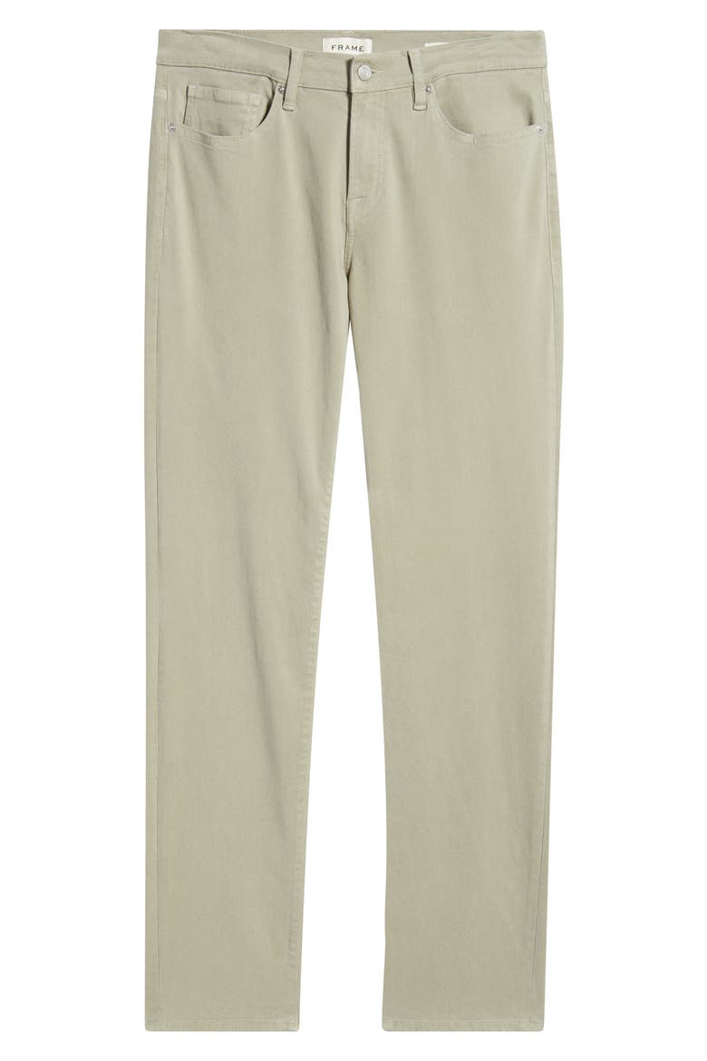 L'Homme Slim Fit Five-Pocket Twill Pants, Alternate, color, MINTLEAF