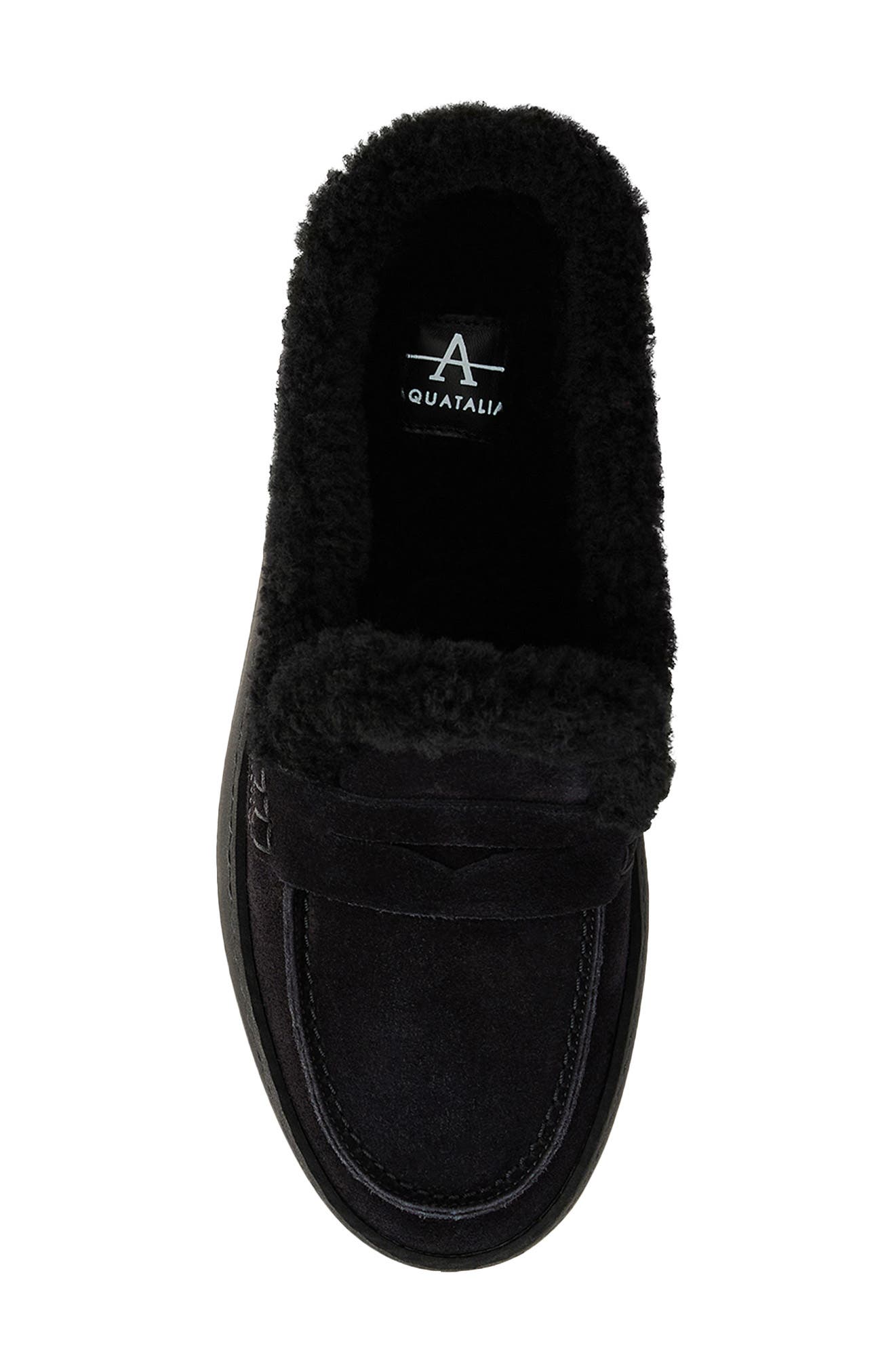 Aquatalia Amata Genuine Shearling Lined Weatherproof Mule, Alternate, color, Black/ Black