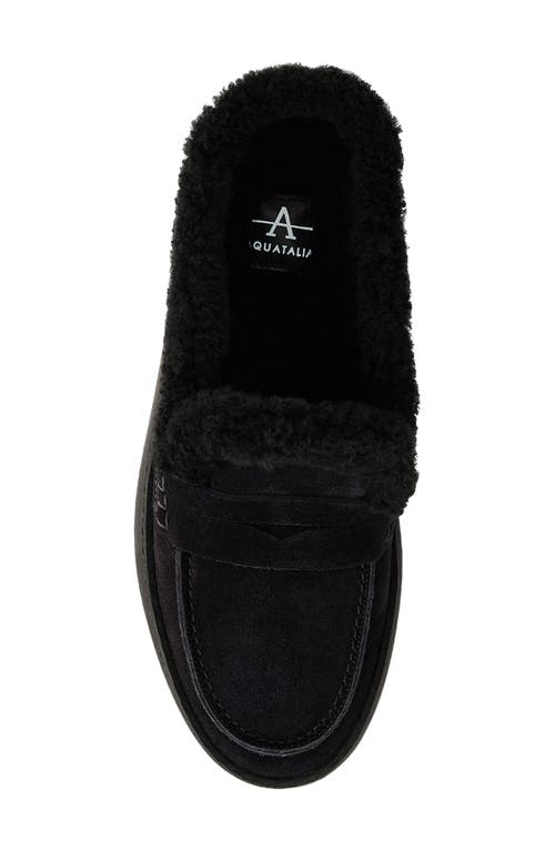 Aquatalia Amata Genuine Shearling Lined Mule In Black
