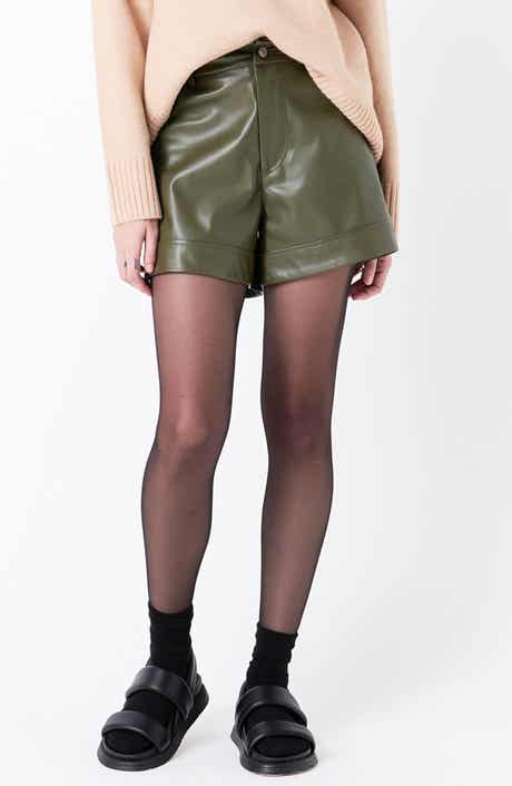 High Waist Faux Leather Shorts