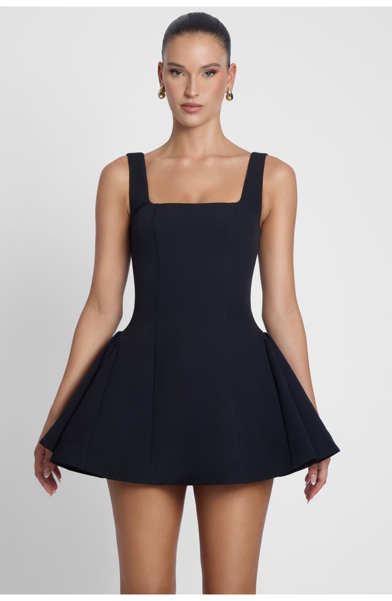 LEAU Ysabelle Babydoll Corset Mini Dress, Main, color, Black