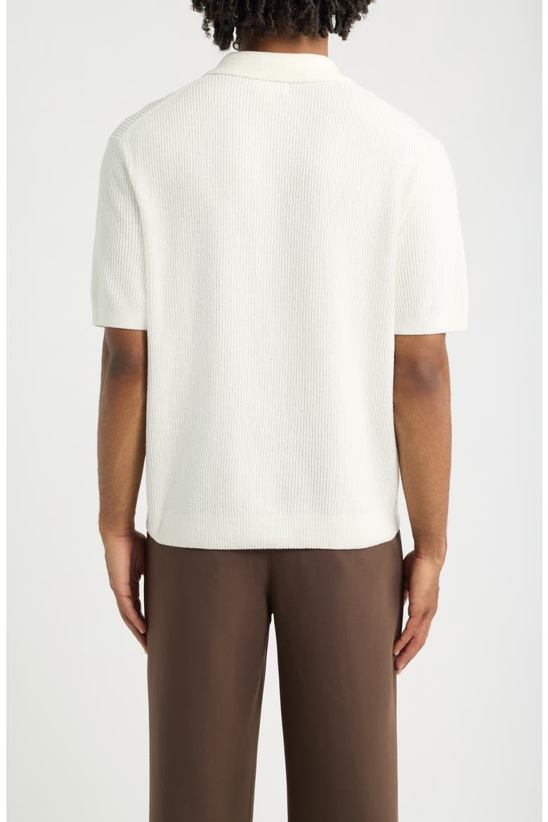 Ribbed Chenille Polo Sweater, Alternate, color, IVORY EGRET
