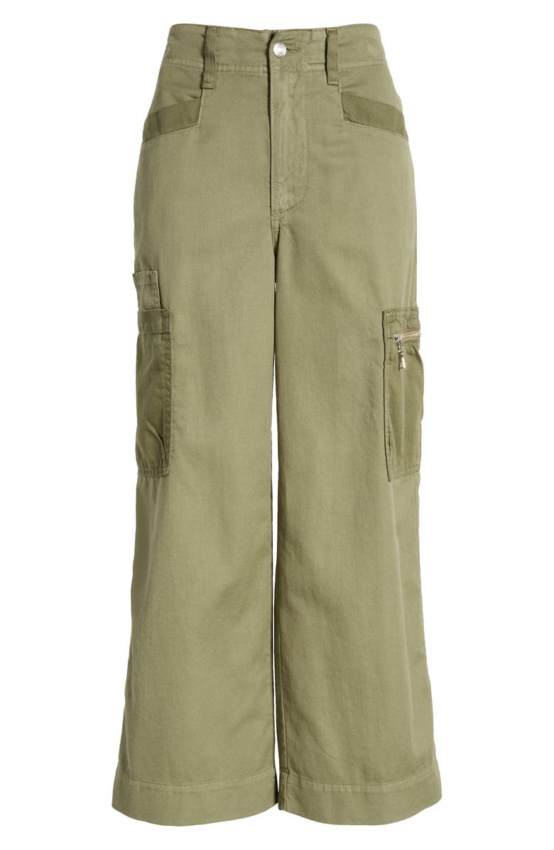 LE JEAN Bianca High Waist Crop Wide Leg Cargo Pants, Alternate, color, 