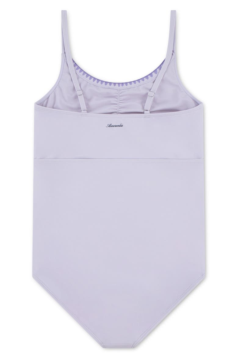 Kids' Cinched Cutout One-Piece Swimsuit, Alternate, color, ORCHID PETAL