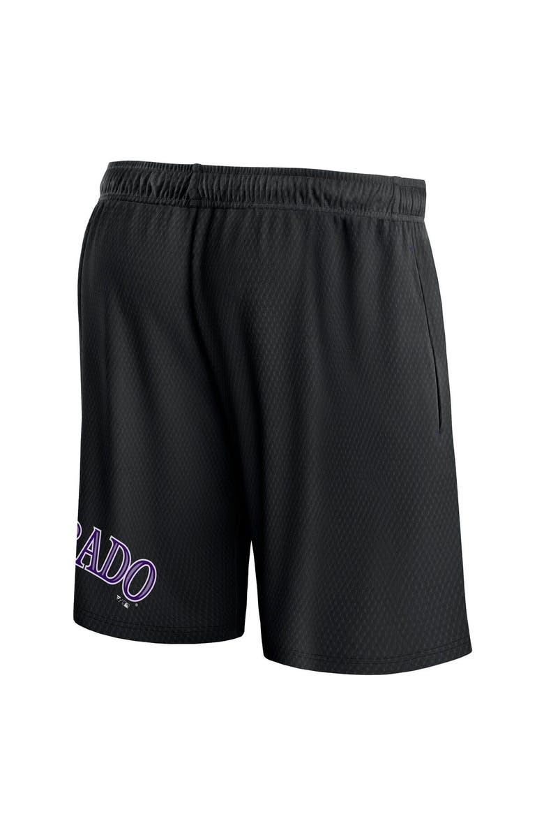 FANATICS Men's Fanatics Branded  Black Colorado Rockies Clincher Mesh Shorts, Alternate, color, Black