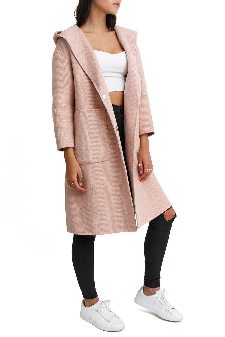 Walk This Way Wool Blend Oversized Coat, Alternate, color, PINK