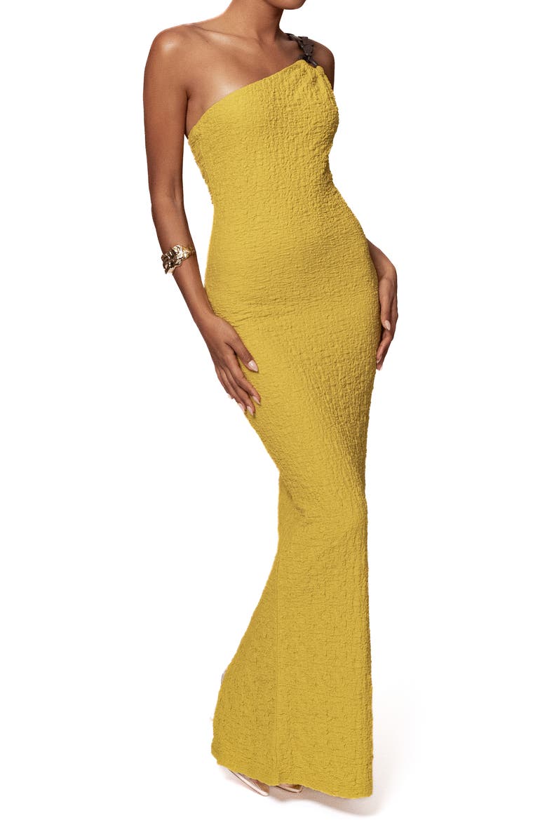 JLUXLABEL Summer in Capri One-Shoulder Maxi Dress, Alternate, color, Lime