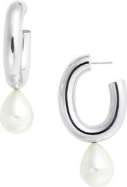 Simone Rocha Large Imitation Pearl Egg Hoop Earrings