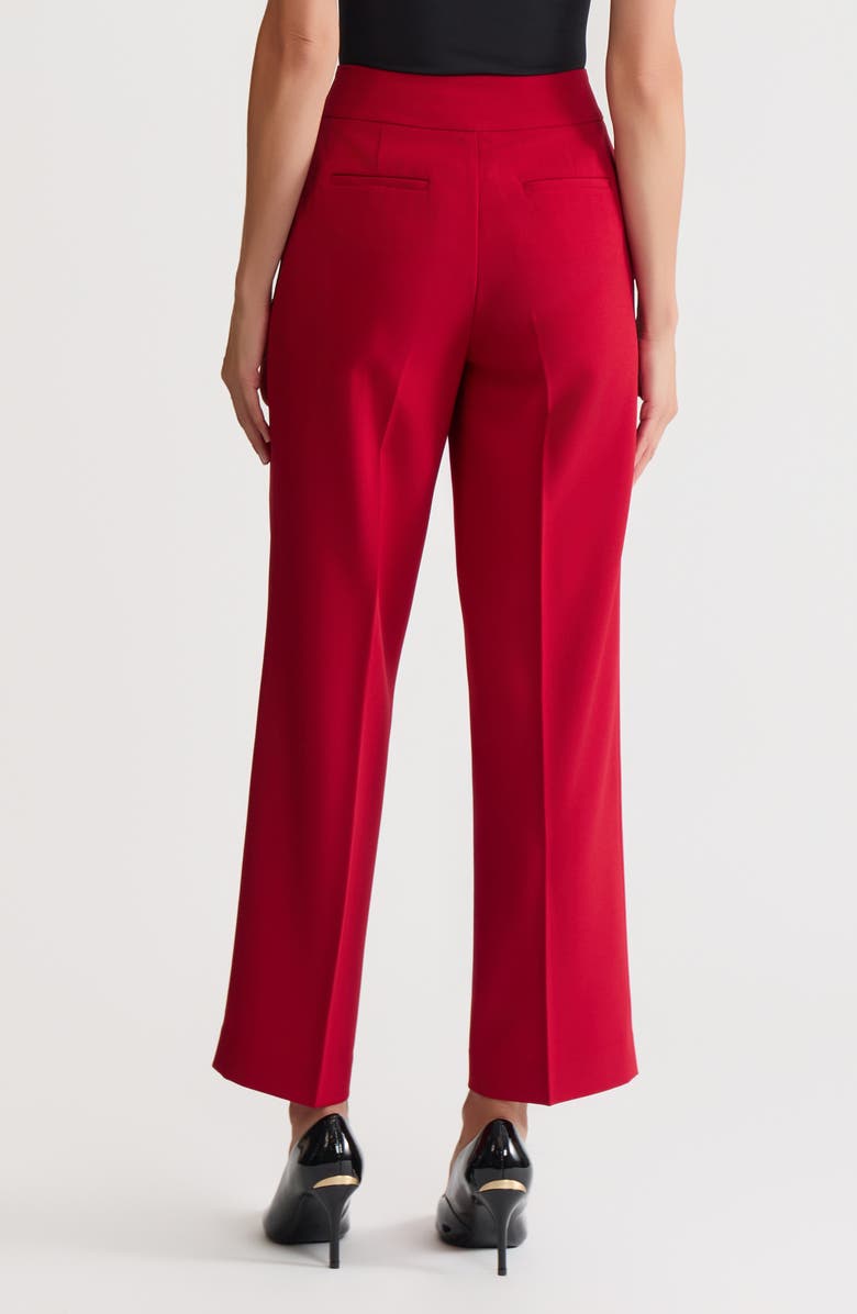 KASPER Extended Button Tab Pants, Alternate, color, Fire Red