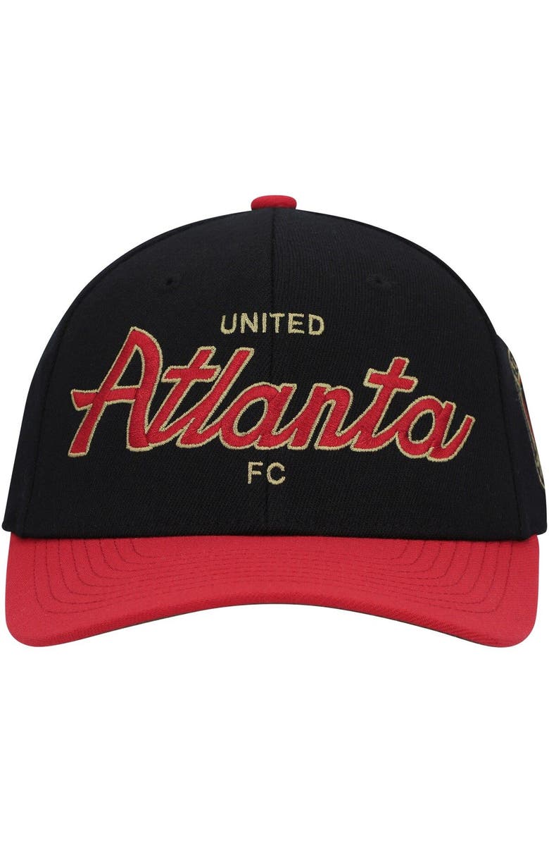Mitchell & Ness Men's Mitchell & Ness Black Atlanta United FC Team Script 2.0 Stretch Snapback Hat, Alternate, color, Black