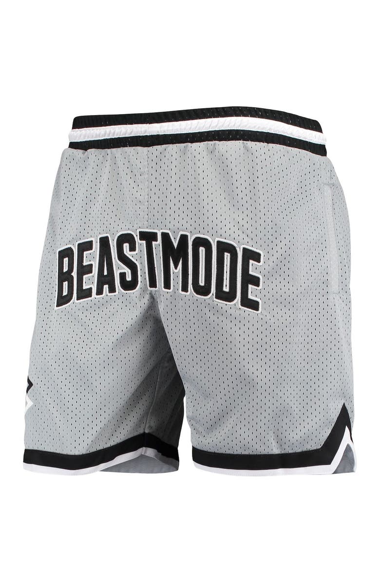 New Jersey Sets Men's Silver/Black Beast Mode Varsity Basketball Shorts, Alternate, color,
