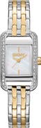 DKNY Signature Shape Crystal Bezel Tank Bracelet Watch, 20mm x 33mm