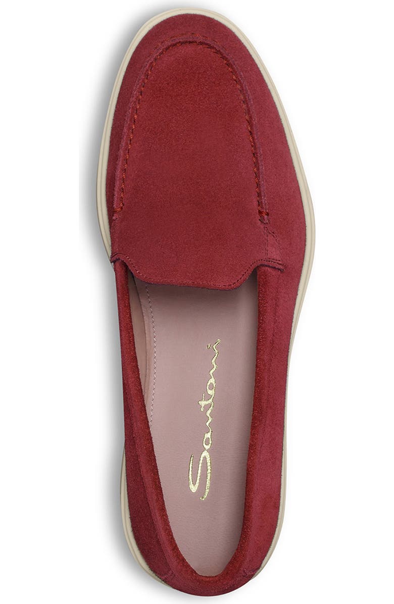 Santoni Women's suede loafer, Alternate, color, Red