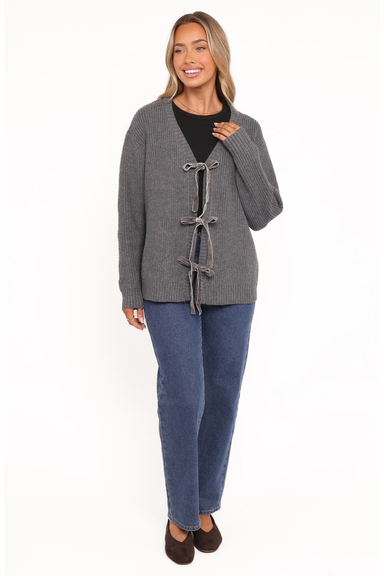 Hammond Tie Front Cardigan, Alternate, color, GREY