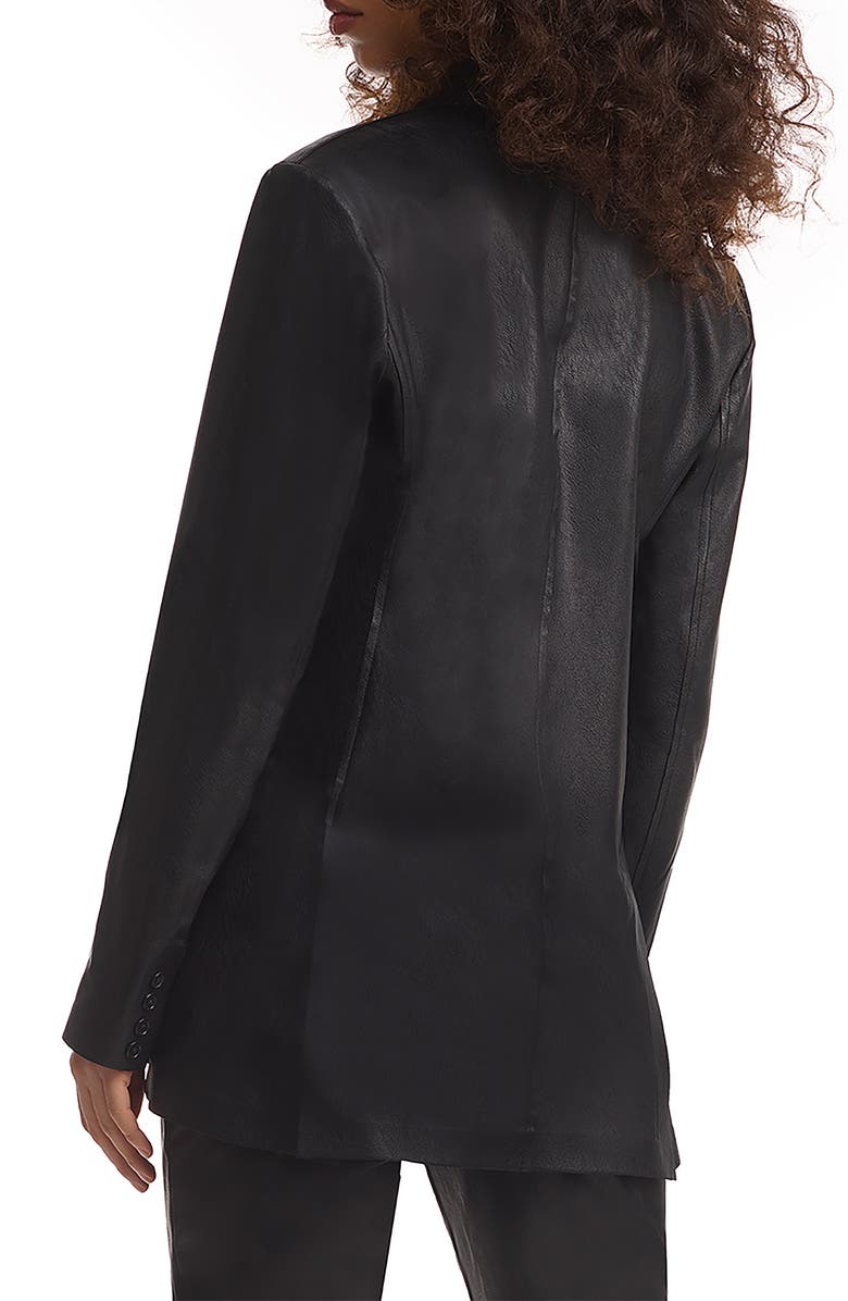 Commando Oversize Double Breasted Faux Leather Blazer, Alternate, color,
