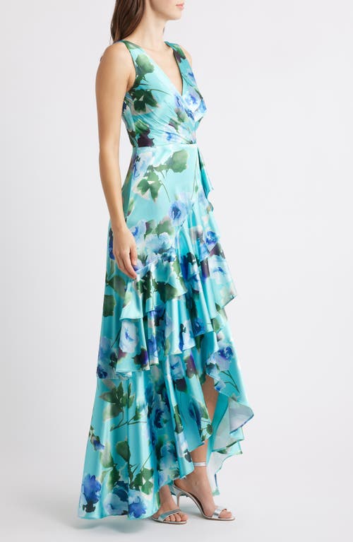 Eliza J Social Tiered Satin High-low Cocktail Dress