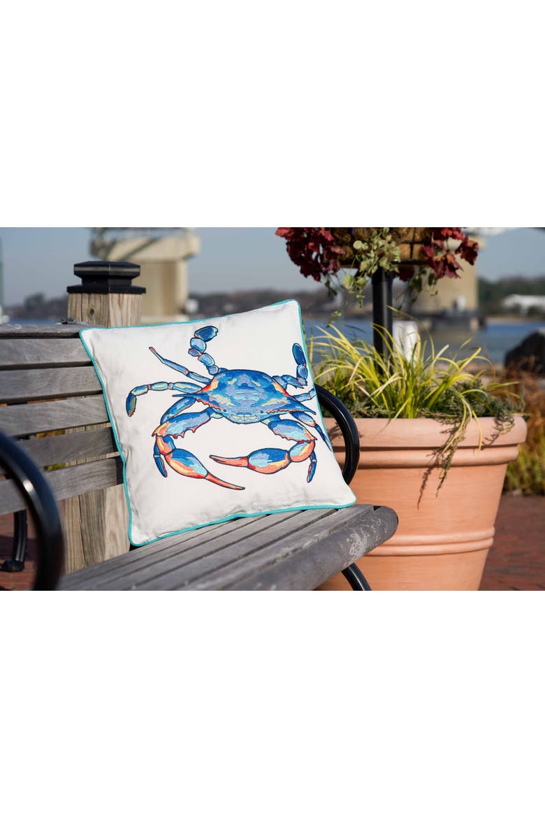 Tropical Punch Happy Crab Indoor/Outdoor Accent Throw Pillow 18" x 18", Alternate, color, Blue