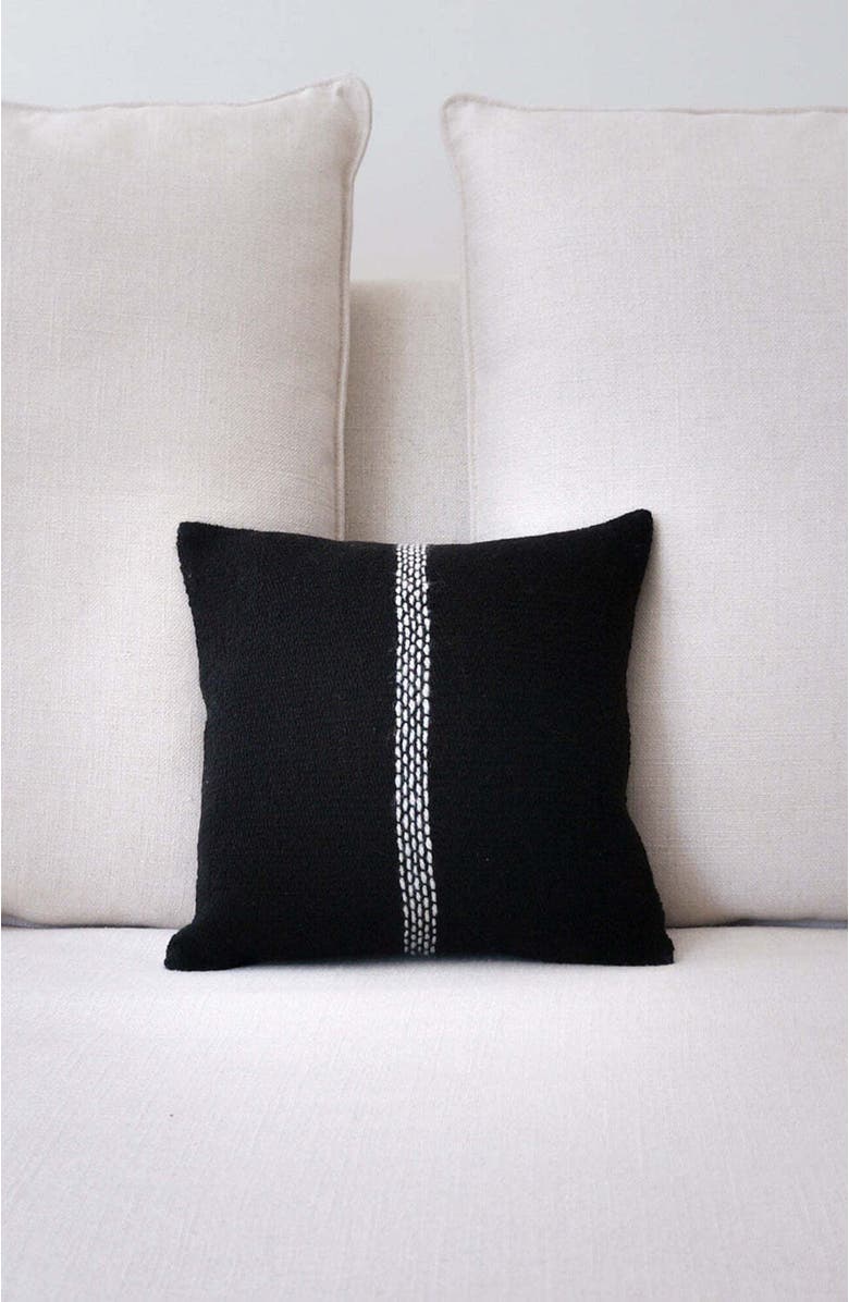 Voz Centro Lineas Square Small Pillow, Alternate, color, Black/Ivory