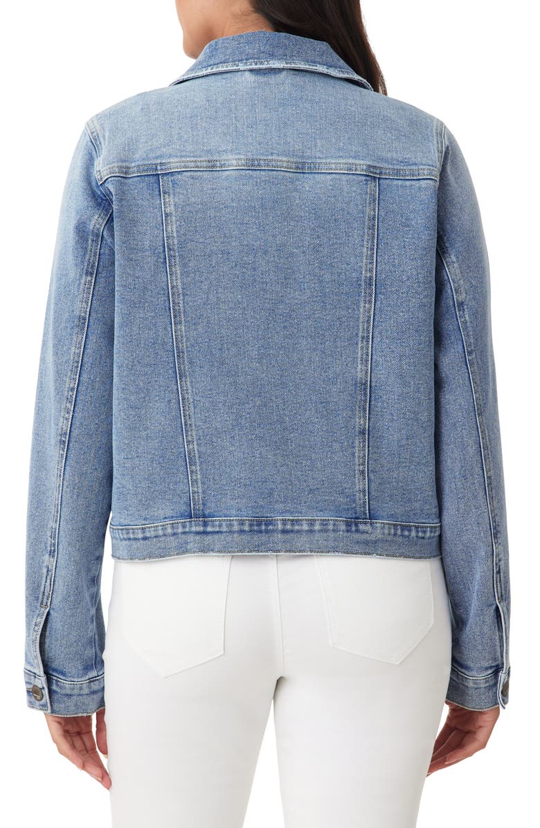 Kensie New Forever Crop Denim Jacket, Alternate, color, Marina