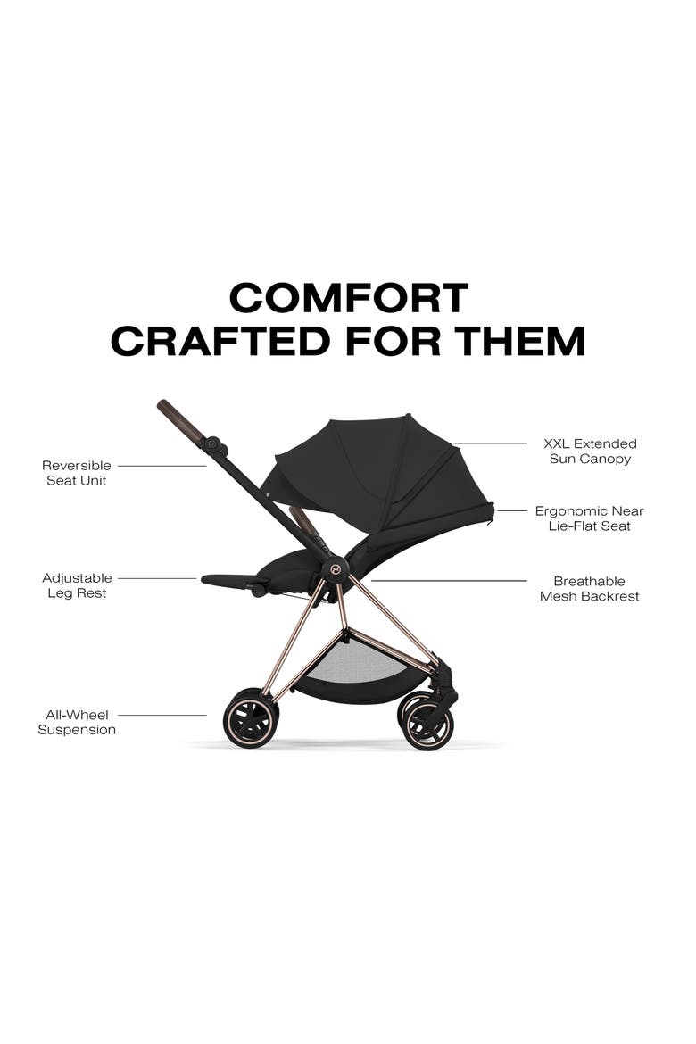 Mios Compact Stroller – Platinum Collection, Alternate, color, ROSE GOLD/ SEPIA BLACK