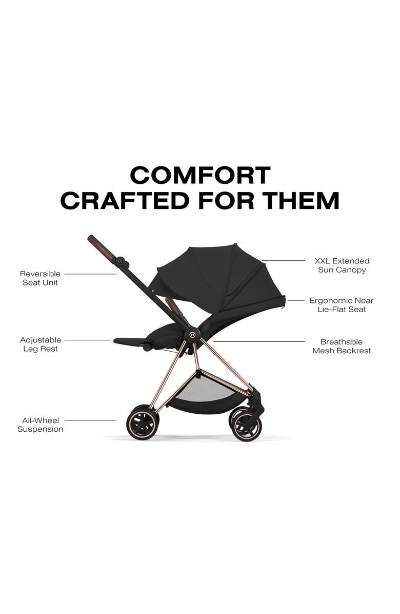 CYBEX Mios Compact Stroller – Platinum Collection, Alternate, color, Rose Gold/ Sepia Black