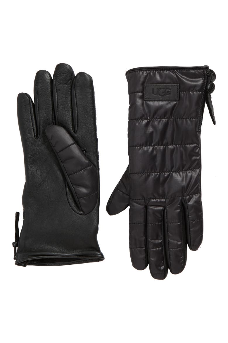 All Weather Quilted Gloves, Main, color, BLACK