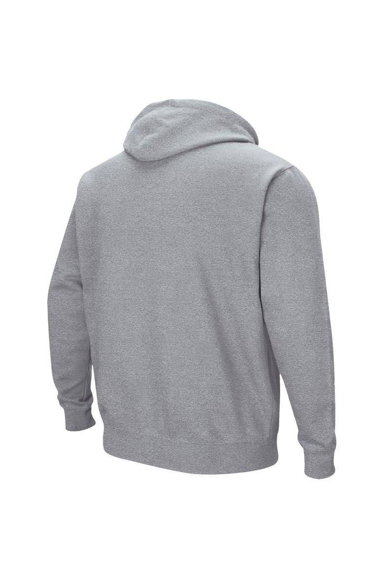 Men's Colosseum Heathered Gray Appalachian State Mountaineers Arch and Logo Pullover Hoodie, Alternate, color, Heather Gray