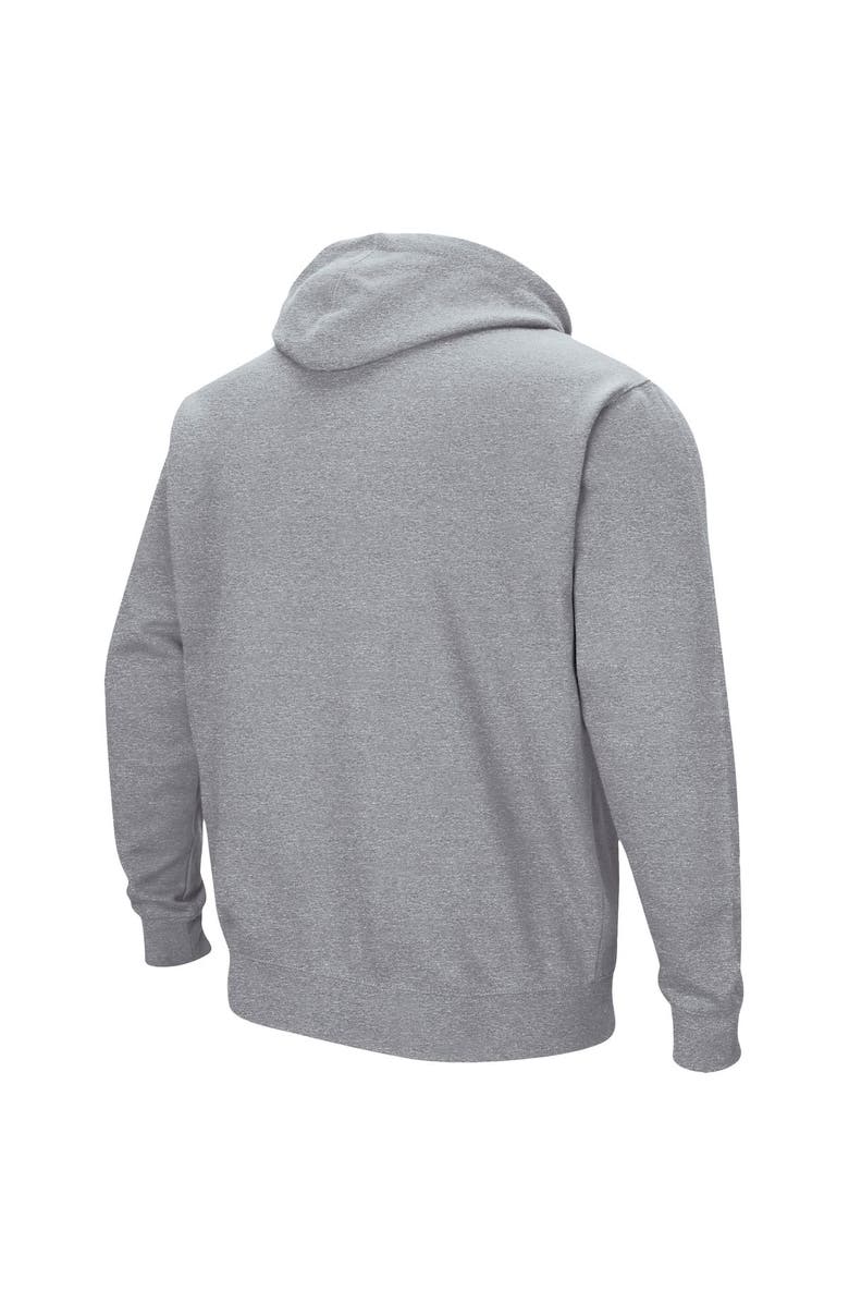 COLOSSEUM Men's Colosseum Heathered Gray Appalachian State Mountaineers Arch and Logo Pullover Hoodie, Alternate, color, Heather Gray