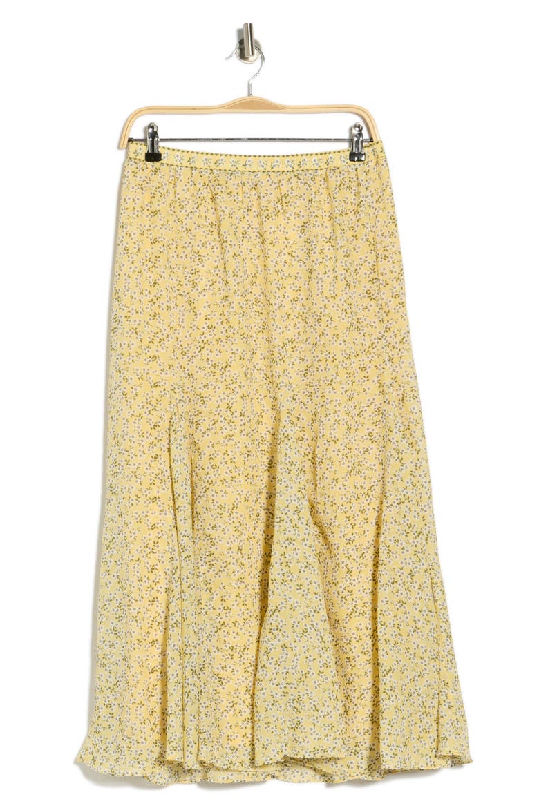 Floral Georgette Godet Maxi Skirt, Alternate, color, STRAW DAISY SPRINKLE