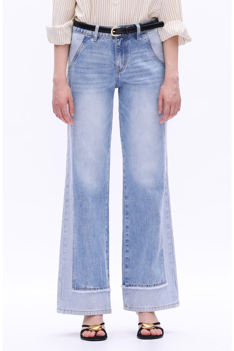 Paneled Mid Rise Wide Leg Carpenter Jeans, Main, color, LIGHT BLUE