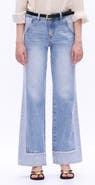 Bayeas Paneled Mid Rise Wide Leg Carpenter Jeans