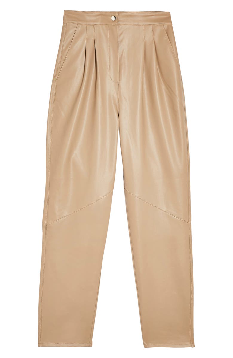 Topshop Faux Leather Peg Trousers, Alternate, color, 