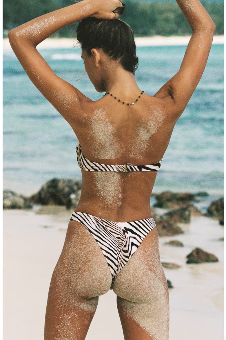 California High Leg Bikini Bottoms, Alternate, color, SHELL STRIPE ECOSHIMMER