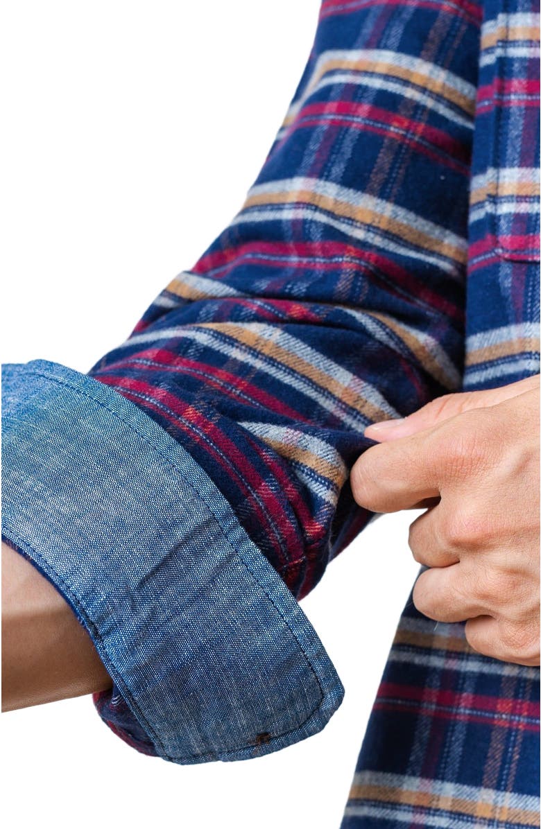 Hope & Henry Men's Organic Flannel Double Pocket Shirt, Alternate, color, Navy Autumn Plaid