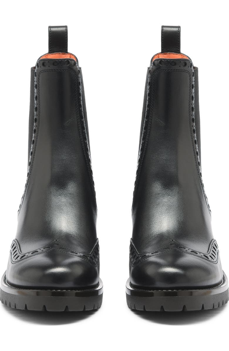 Santoni Leather Chelsea brogue boot, Alternate, color,