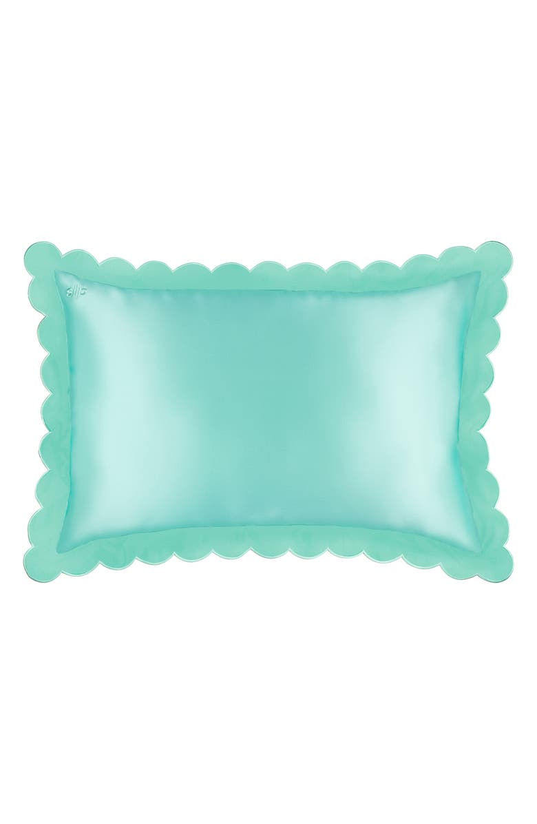 slip Sunshade Pure Silk Pillowcase, Alternate, color, Turquoise