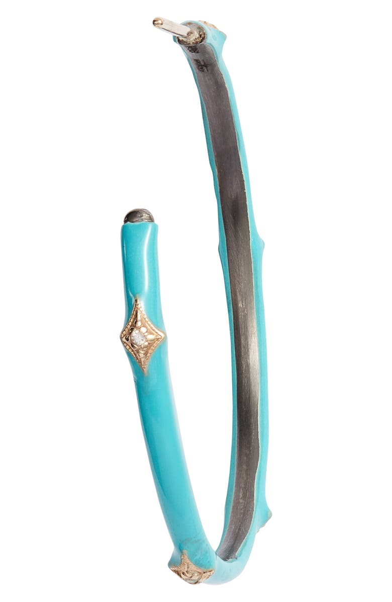 Armenta New World 14k Gold & Enamel Hoop Earrings, Alternate, color, Turquoise/ Rose Gold