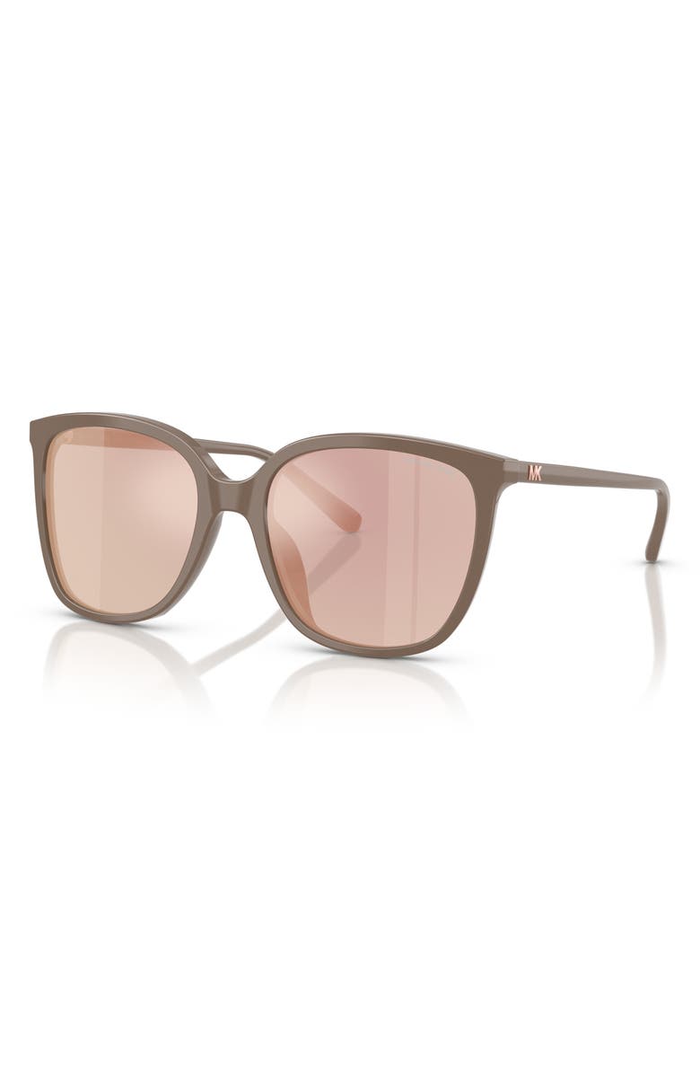 Michael Kors 57mm Gradient Cat Eye Sunglasses, Alternate, color, Light Ash / Rose Gold Polar
