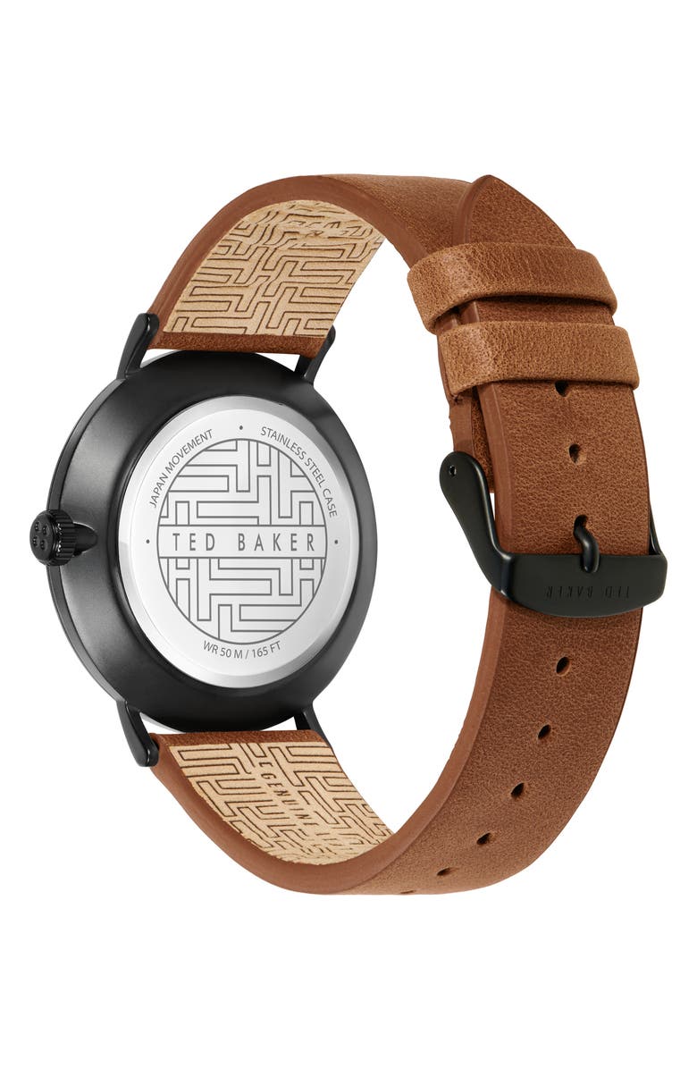 Ted Baker London Phylipa Leather Strap Watch, 43mm, Alternate, color, 