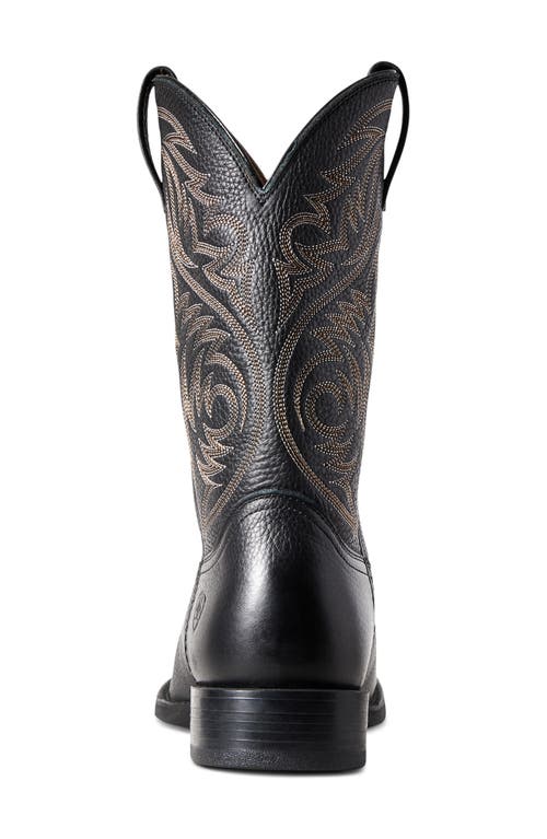 Ariat Sport Herdsman Square Toe Cowboy Boot In Black Deertan