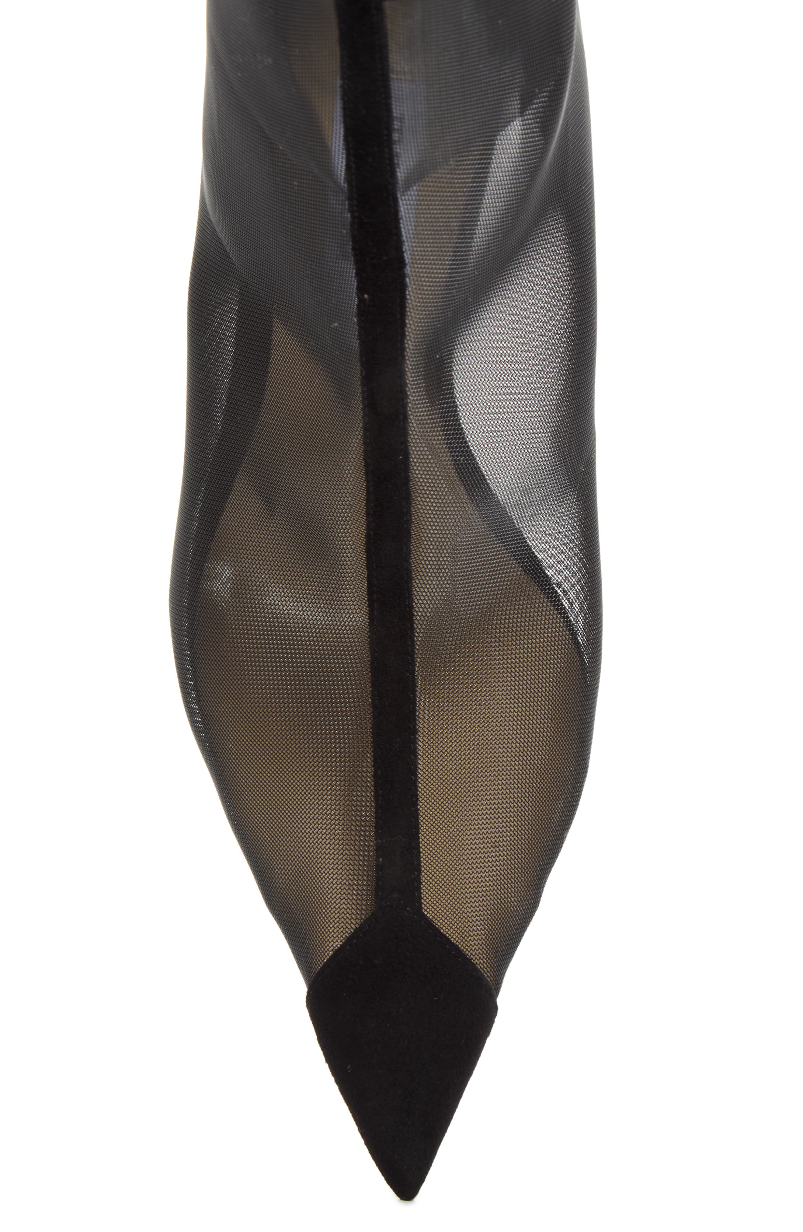 Naidoo Pointed Toe Mesh Bootie (Nordstrom Exclusive), Alternate, color, BLACK/ BLACK