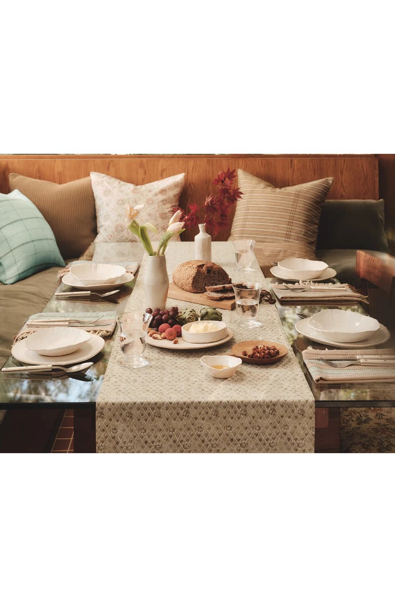 Coyuchi Coral Bell Print Table Runner, Alternate, color, Chestnut