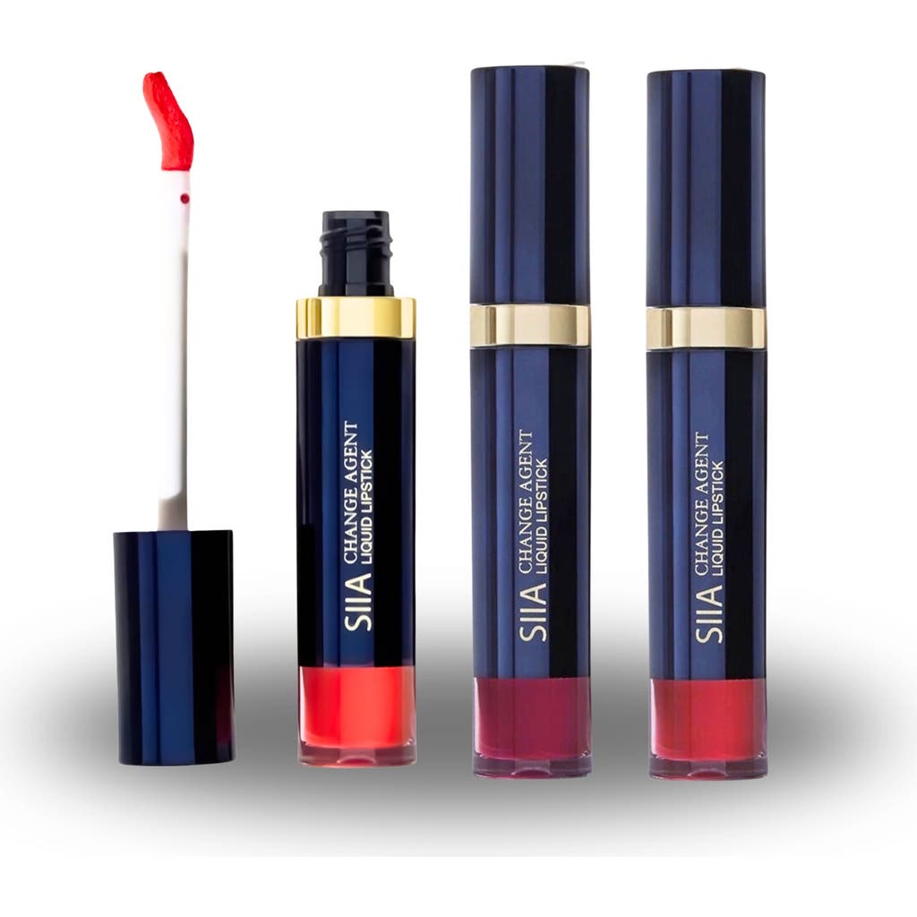 Siia Cosmetics 3-pc. Liquid Lipstidck Trio Set In Red