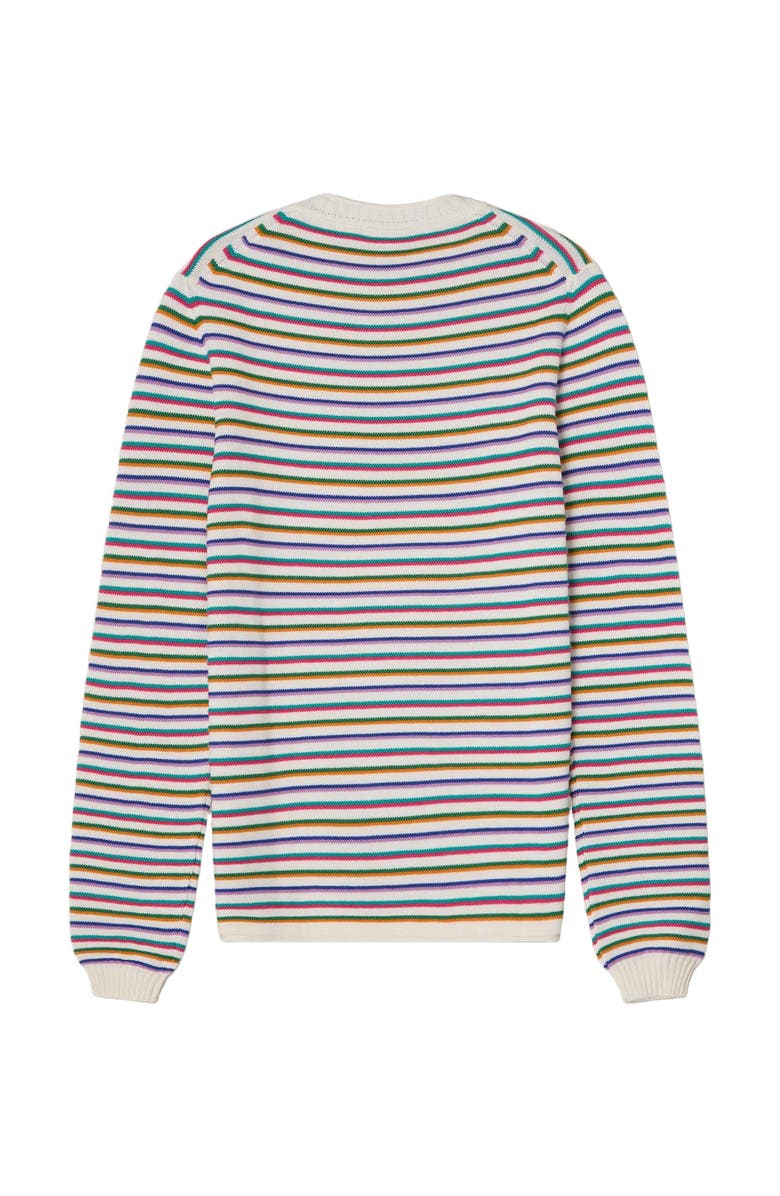 Robert Talbott Hilton Multi Stripe Rollneck Sweater, Alternate, color, White Multi