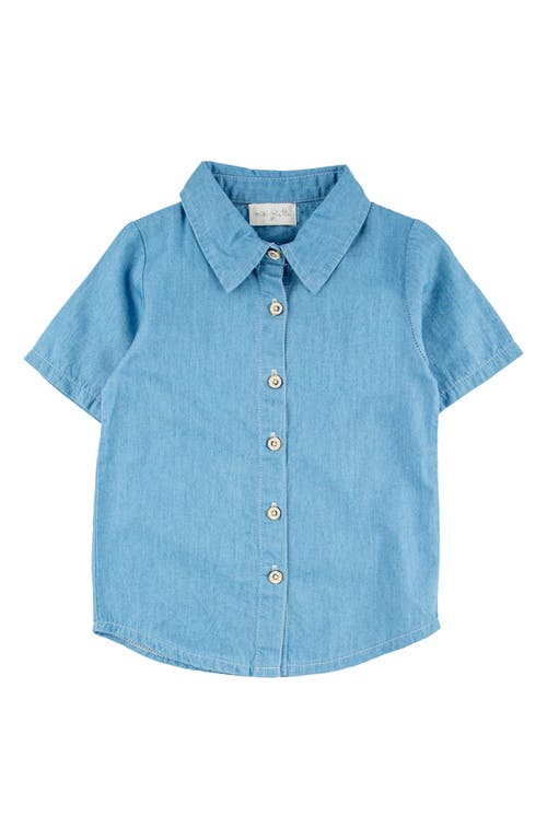 Miki Miette Kids' Jerry Surf Short Sleeve Cotton Graphic Button-up Shirt In Point Break
