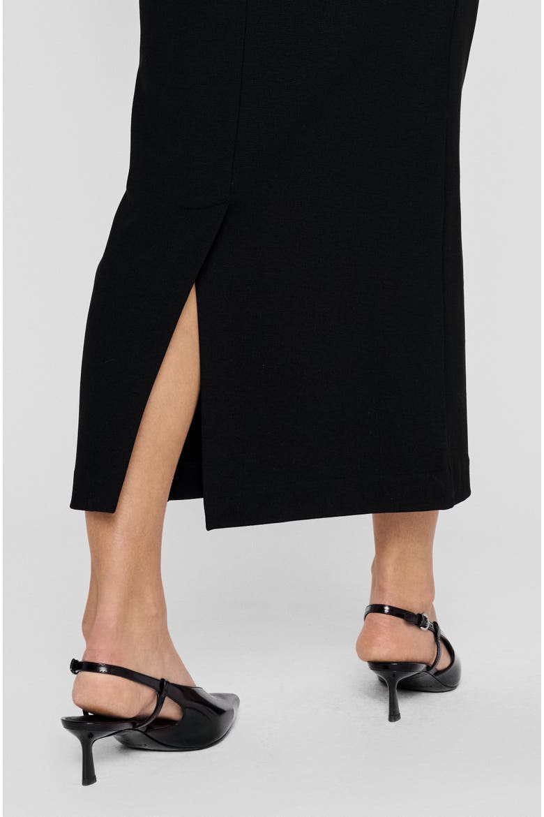 Lala Straight Jersey Midi Skirt, Alternate, color, Black