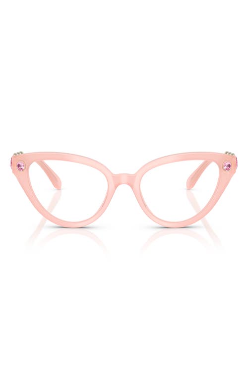 Swarovski 51mm Cat Eye Optical Glasses In Milky Pink