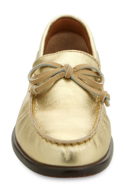 Rag & Bone Carter Metallic Boat Loafers In Gold Leather